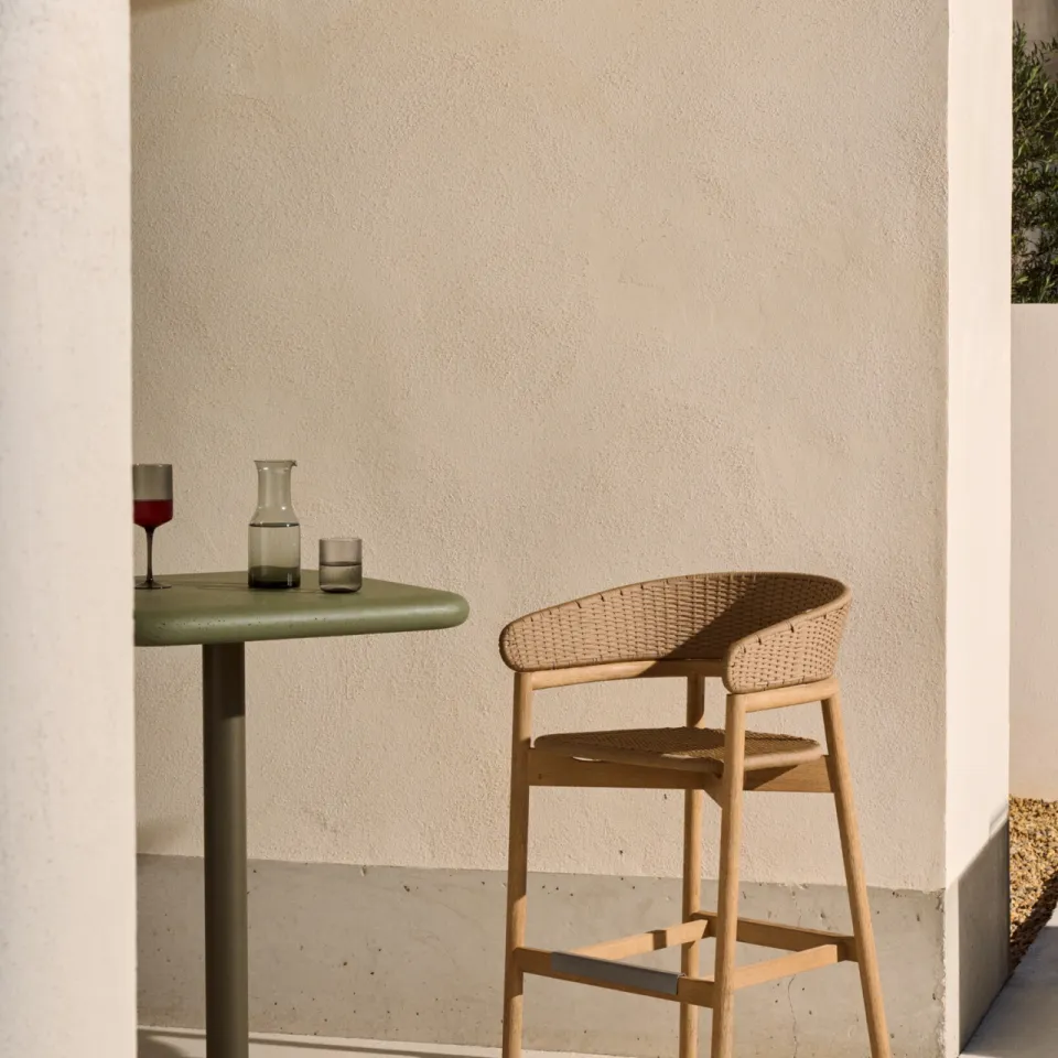 Kave Home Arinella outdoor barkruk acaciahout beige, foto 5