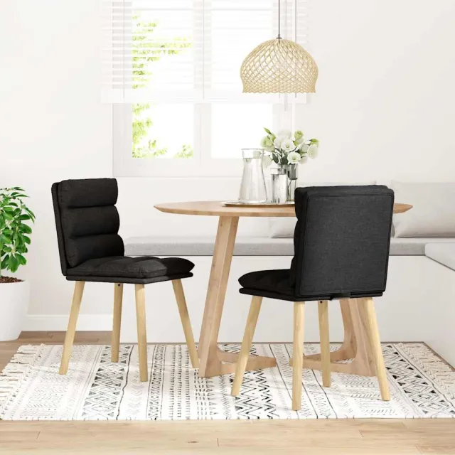 vidaXL Eetkamerstoelen 2 st stof zwart, foto 2