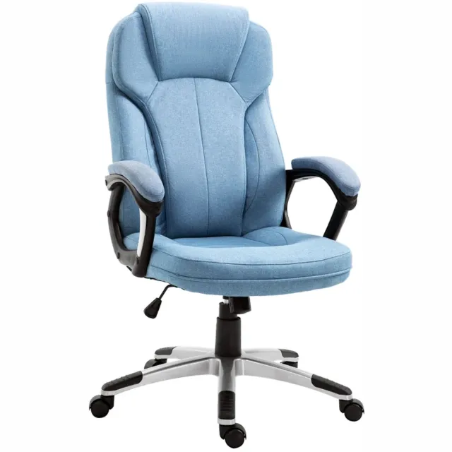 ZYLARO Ergonomische Bureaustoel - Office Gaming Chair - Volwassenen Game Stoel - In Hoogte Verstelbaar - 360° Draaibaar - met Schommelfunctie - Kantoorstoel - Gamestoel - Fauteuil - Lichtblauw