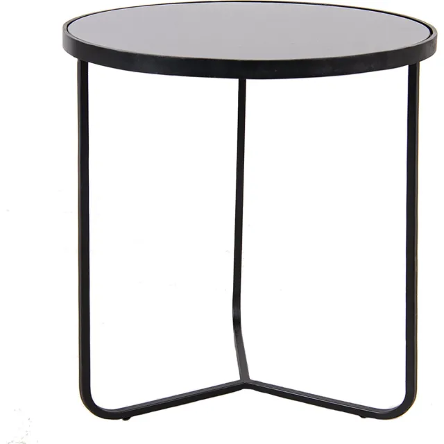 Clayre & Eef Bijzettafel Ø 50x55 cm Zwart Aluminium Rond