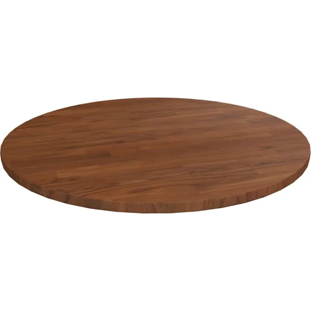 vidaXL Tafelblad rond Ø50x1,5 cm bewerkt massief eikenhout donkerbruin