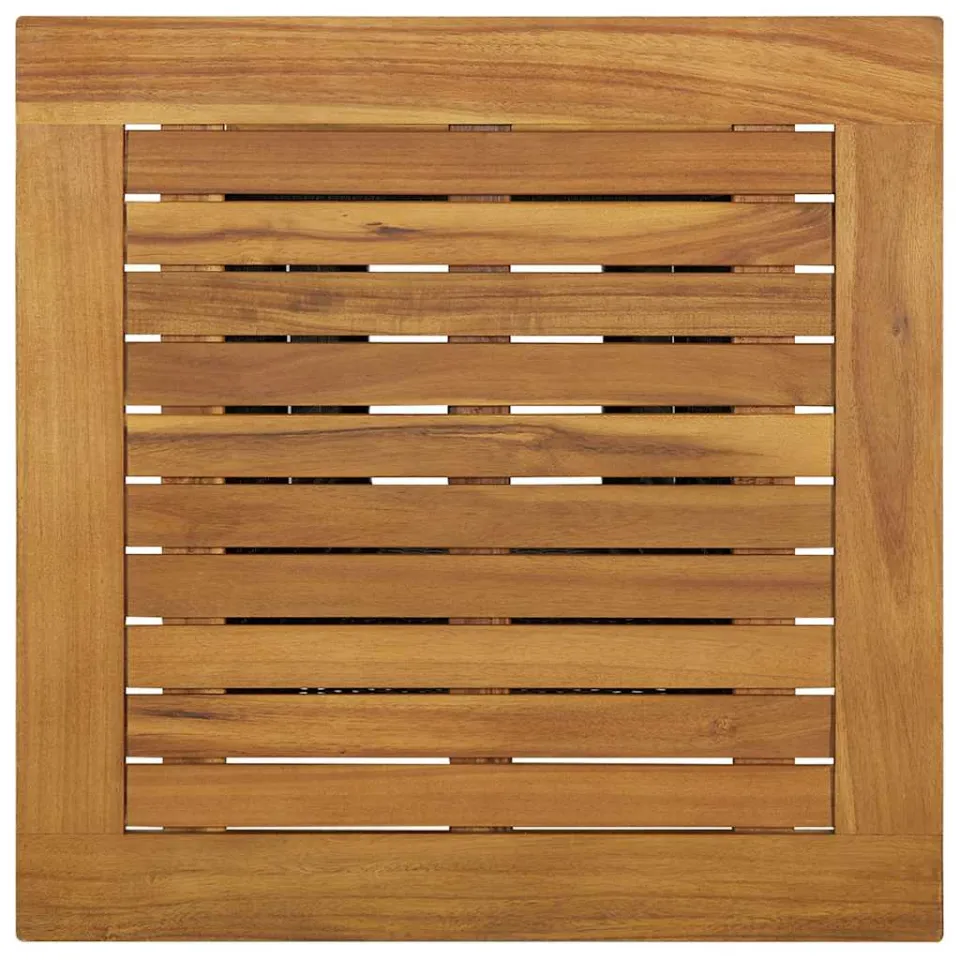 vidaXL Bartafel 60x60x110 cm poly rattan en massief acaciahout zwart, foto 2
