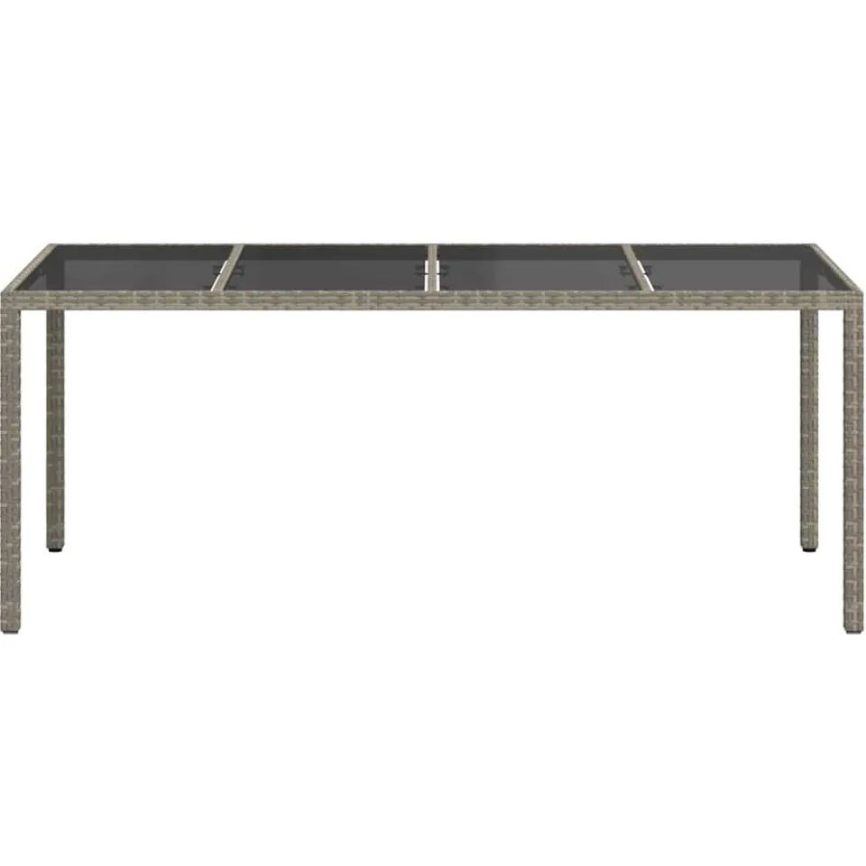vidaXL Tuinstafel Grijs poly rattan