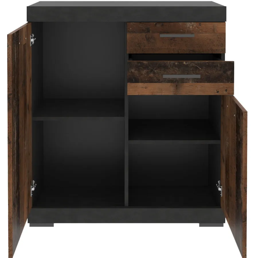 Opbergkast Hermes Vintage 80x50x90 cm - 2 bruin | grijs, foto 3