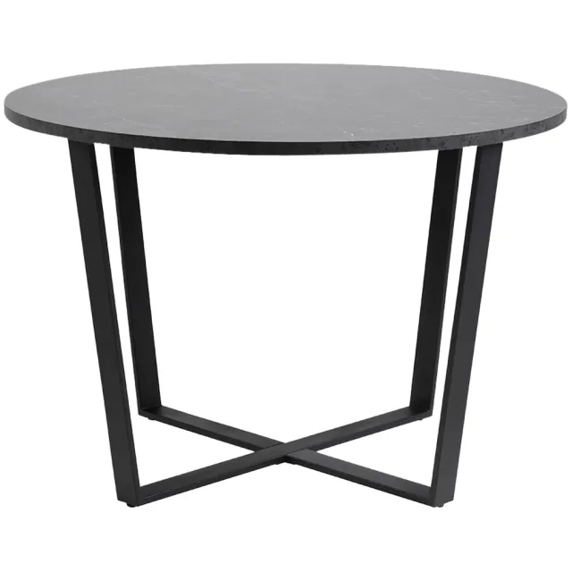 Lisomme Brynn ronde eettafel marmerlook zwart - Ø 110 cm