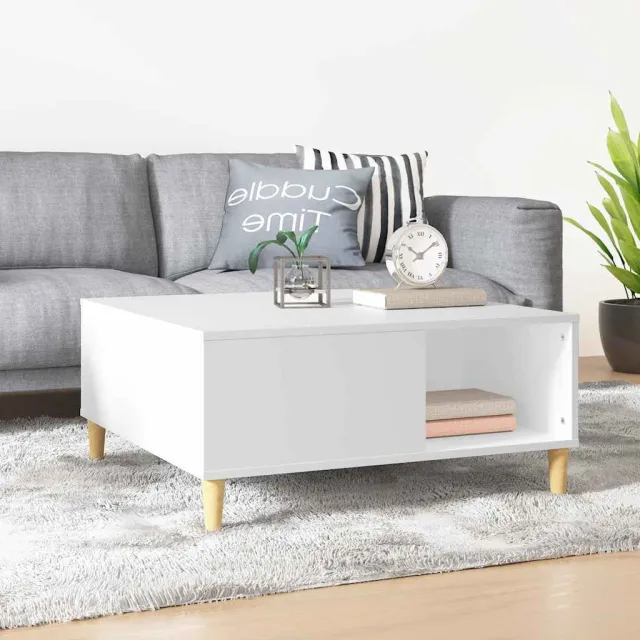 vidaXL Salontafel 80x80x36,5 cm bewerkt hout wit