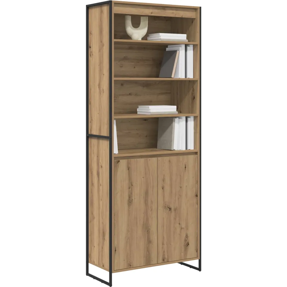 vidaXL Hoge Kasten Ambachtelijk eiken 79 x 36 x 200 cm Bewerkt hout Bruin