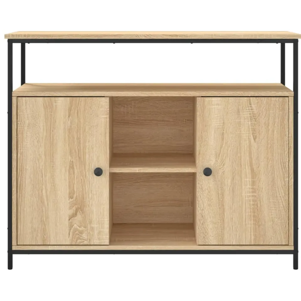 vidaXL Dressoir Sonoma Eiken 100x35x80 cm Bewerkt Hout, foto 4