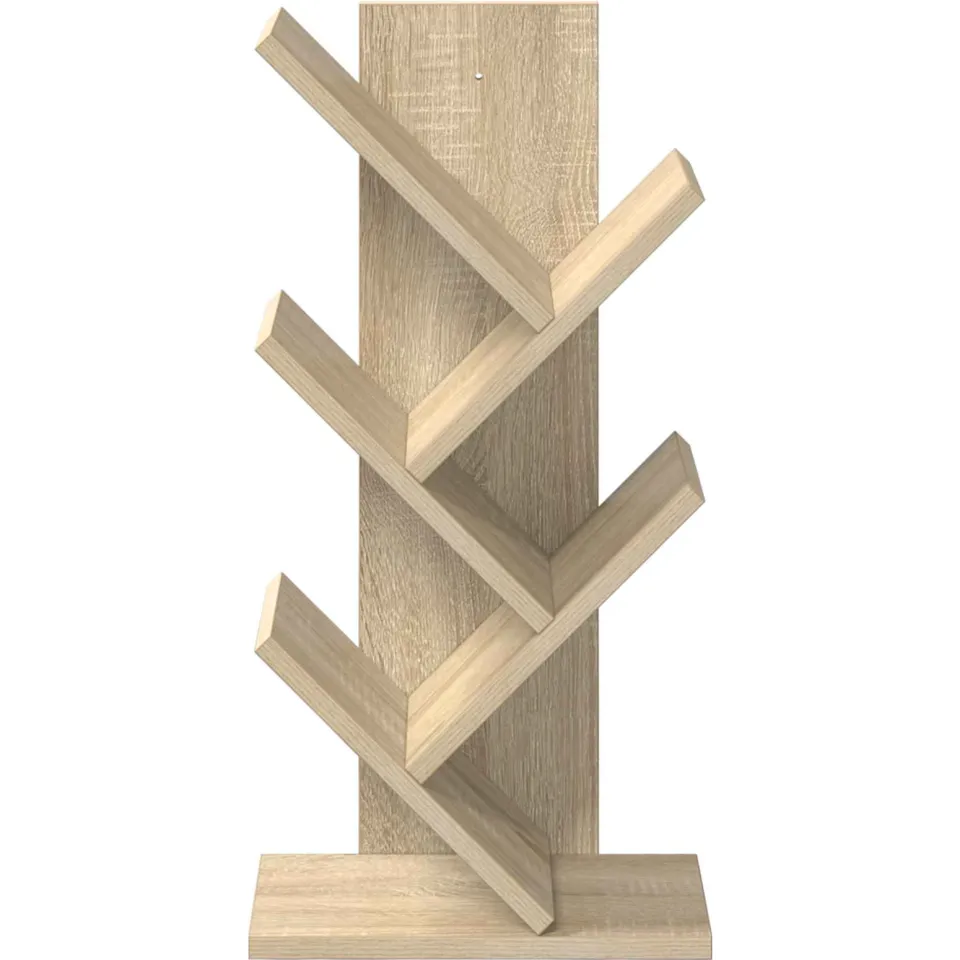 vidaXL Boom Boekenplank 4-Tier 30 x 18 x 60 cm Bewerkt hout bruin, foto 3