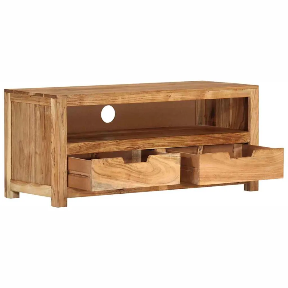 vidaXL Tv-meubel 88x35x40 cm massief acaciahout bruin, foto 3
