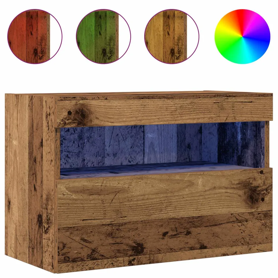 vidaXL TV Wandkast 2 st Oud hout Bewerkt hout bruin, foto 4