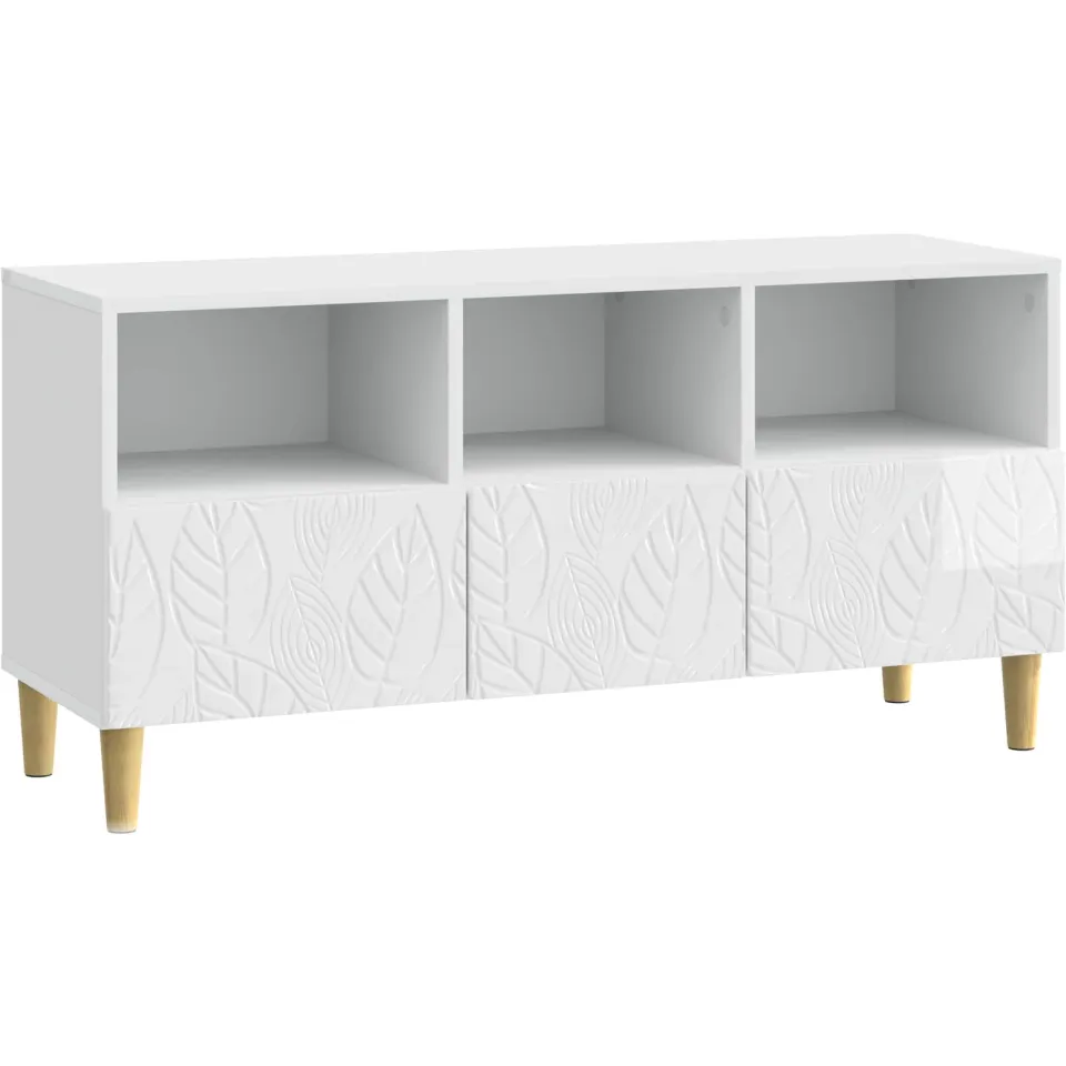 vidaXL TV-kast 102 x 34,5 x 50 cm Hoogglans Wit Bewerkt hout