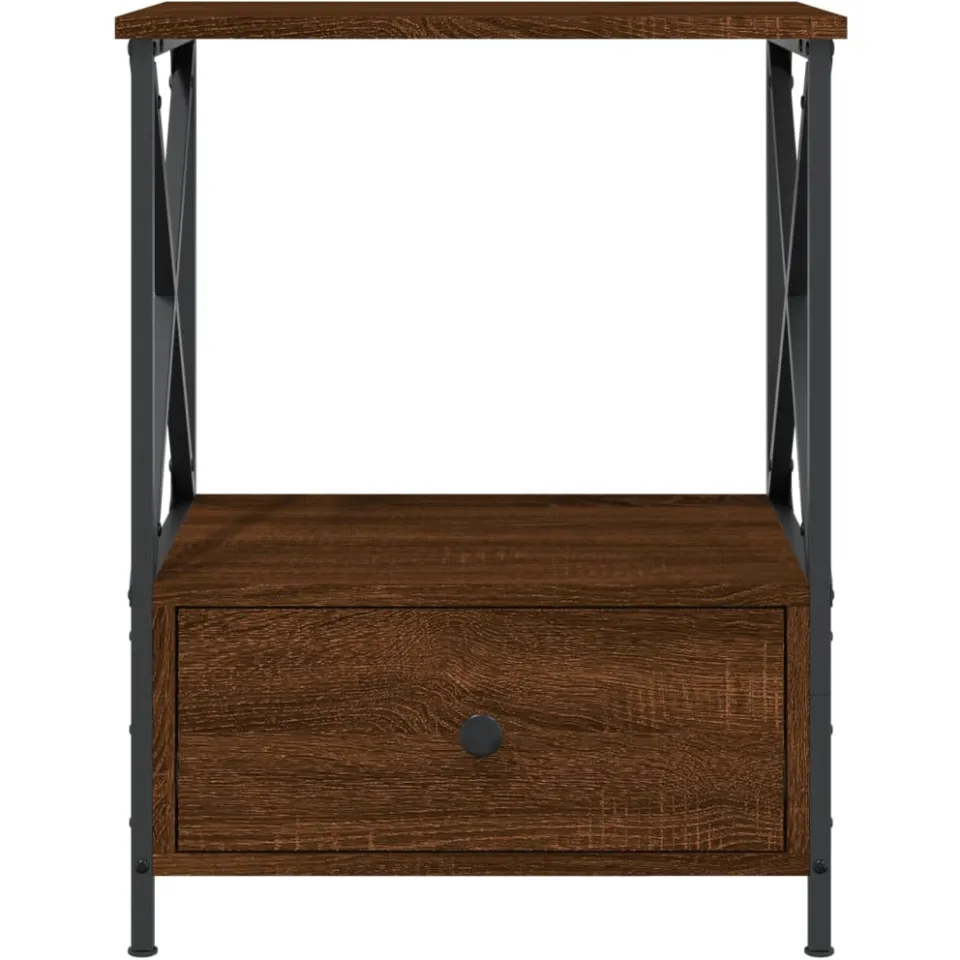 vidaXL Nachtkastjes 2 st 50x41x65 cm bewerkt hout bruin eikenkleur, foto 4