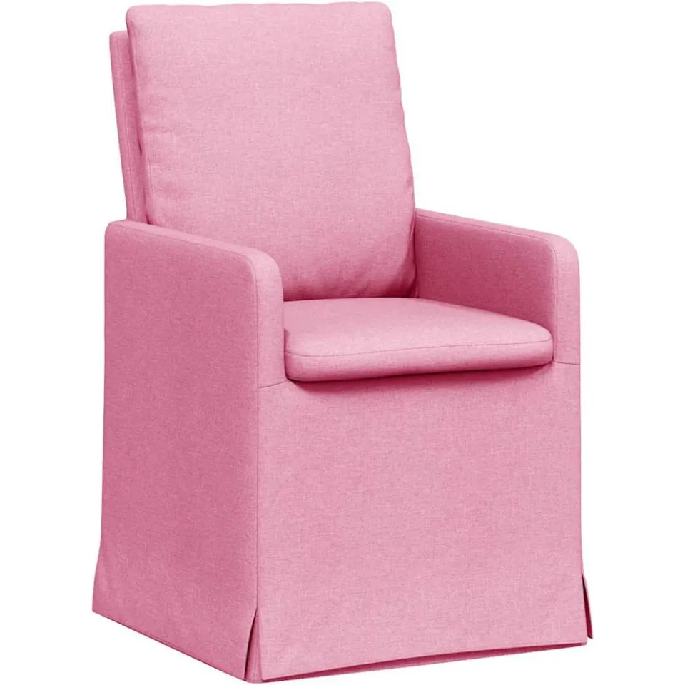 vidaXL Eettafelstoelen 2 st Stof Roze 57 x 67 x 98 cm