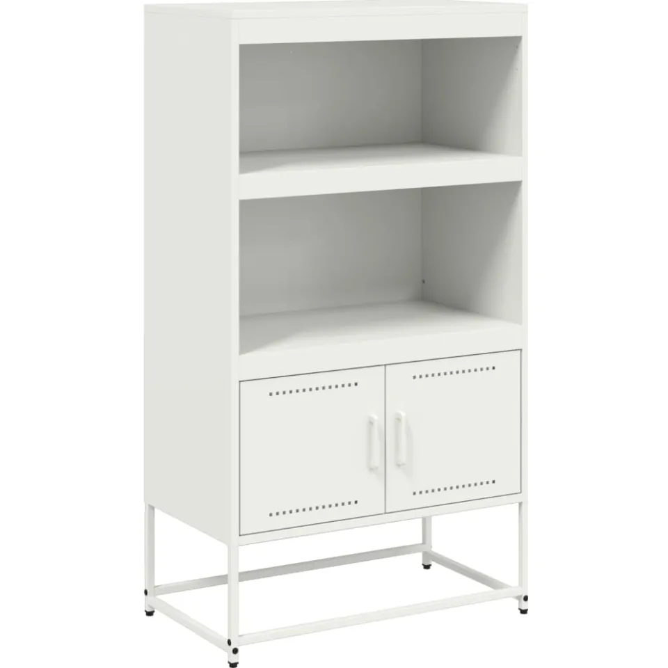 vidaXL Hoge kast 68,5x38,5x123,5 cm staal wit