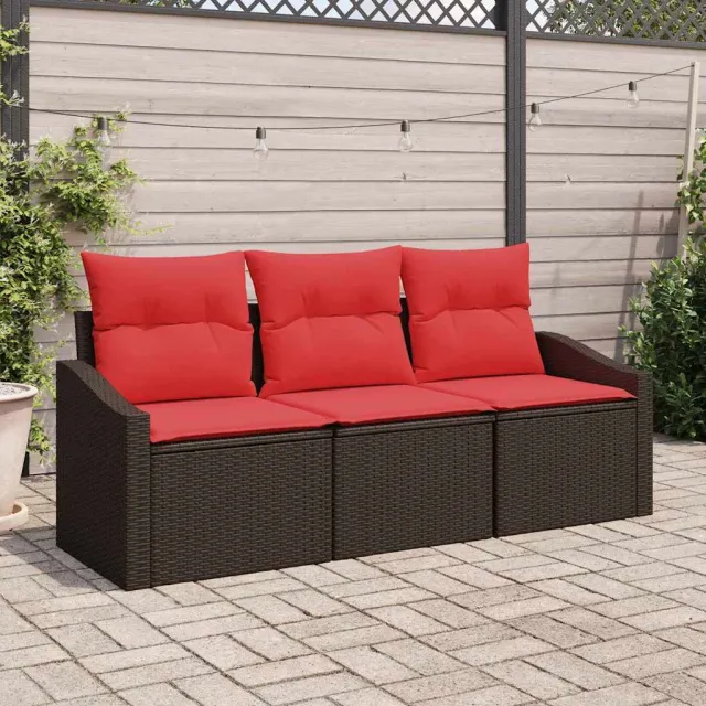 vidaXL Bankstel 3 st Bruin poly rattan