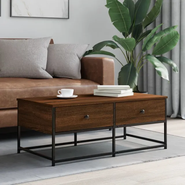 vidaXL Salontafel 100x51x40 cm bewerkt hout bruin eikenkleur, foto 2