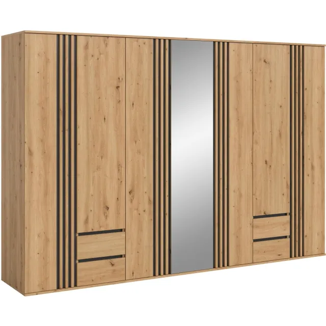 Xonox.Home Kledingkastcombinatie Tofta Artisan eiken imitatie B/H/D: 280x190x56 cm Replica van ambachtelijk vervaardigd eikenhout