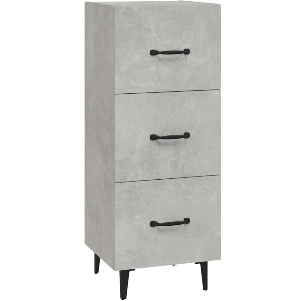 vidaXL Dressoir 34,5x34x90 cm bewerkt hout betongrijs grijs