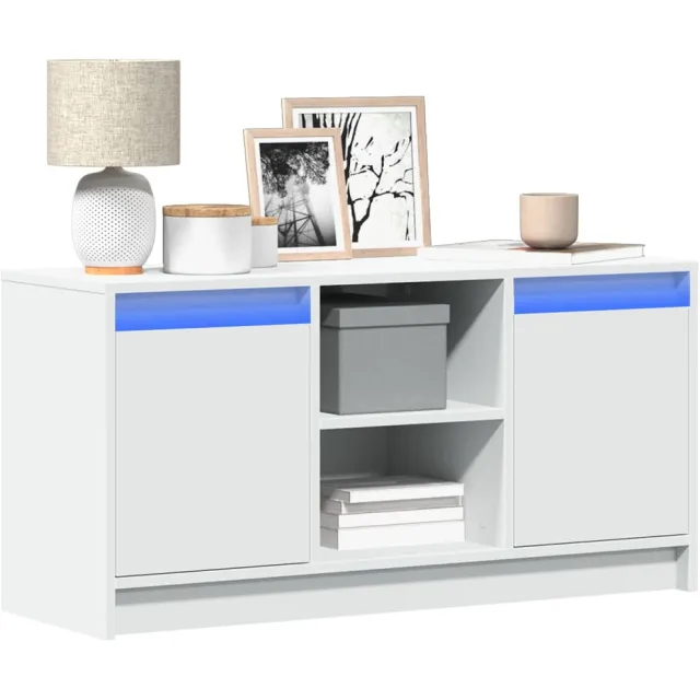 vidaXL Tv-meubel met LED 100x34x50 cm bewerkt hout wit