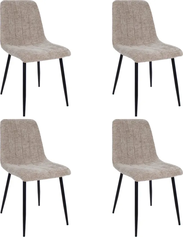 Kick Collection Set van 4 Kick eetkamerstoel Sem - Champagne