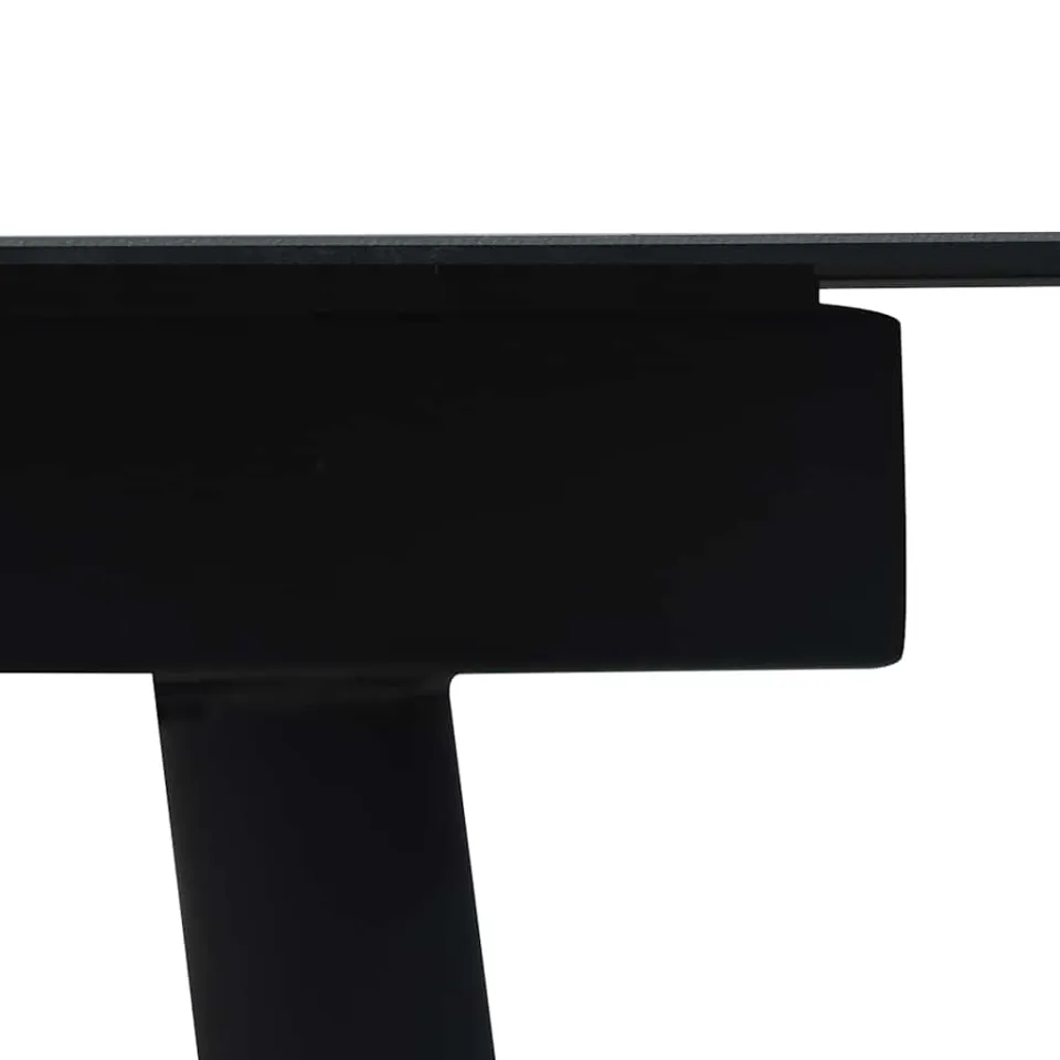 vidaXL Tuintafel 150x80x74 cm staal en glas zwart, foto 3
