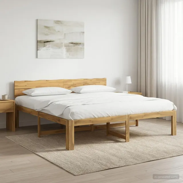 vidaXL Tweepersoonsbed met hoofdeinde ROSTOCK Wit 200 x 200 cm