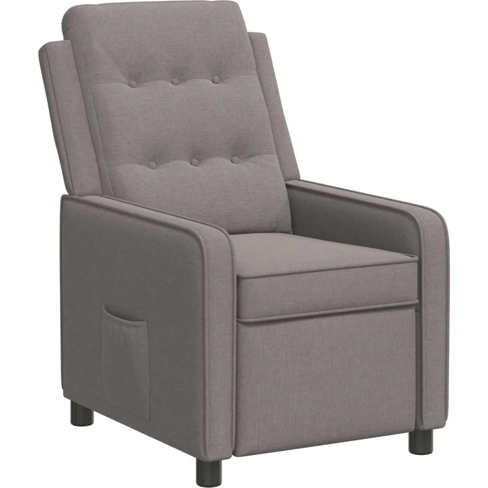 vidaXL Ligstoel Taupe 65 x 93 x 102 cm Stof
