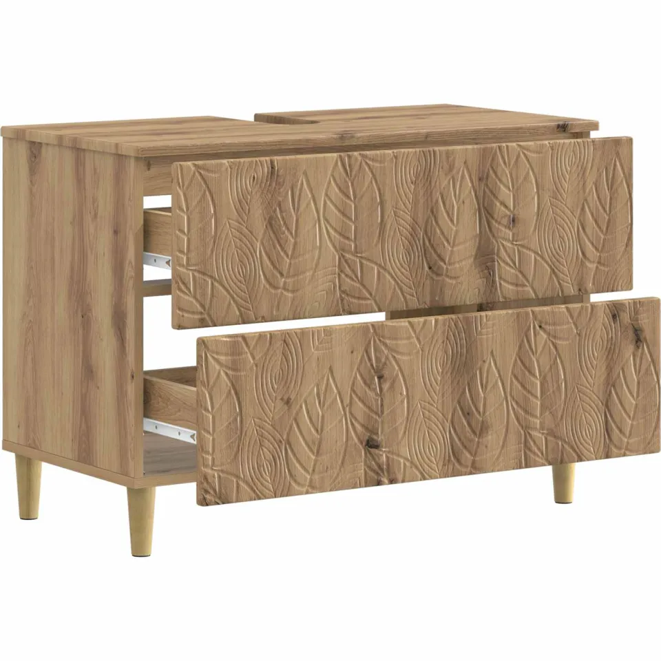 vidaXL Badkamer wastafelkast DELFT Artisanaal eiken 82 x 41 x 59 cm Bruin