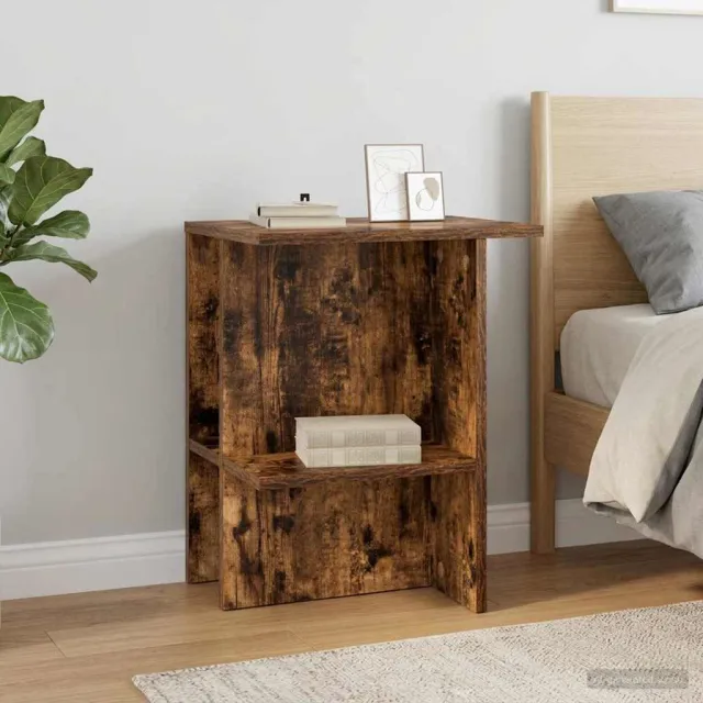 vidaXL Salontafel Gerookt eiken 40 x 30 x 49 cm Bewerkt hout, foto 2