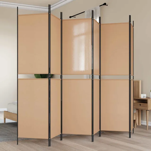 vidaXL 6-Panelen Kamerscherm Beige 300 x 200 cm Stof, foto 2