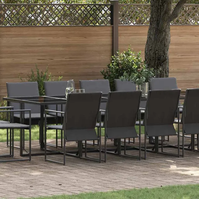 vidaXL Tuin eettafelset 15 st Zwart Staal, foto 2