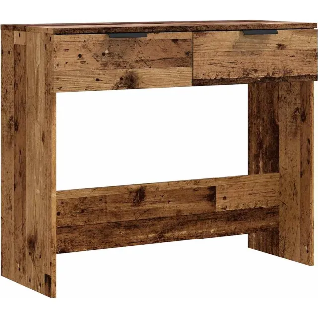 vidaXL Wandtafel - 90x36x75 - cm - bewerkt - hout - oud - houtkleurig oud hout