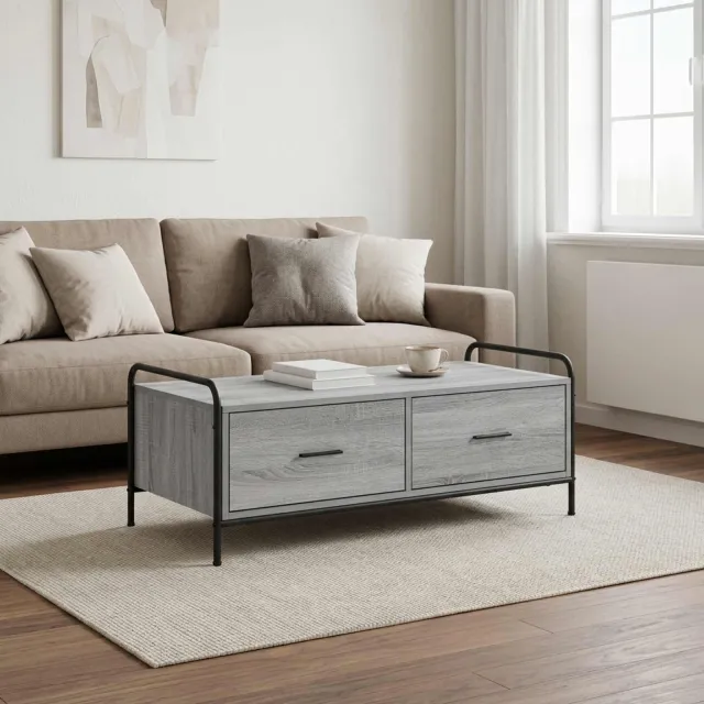 vidaXL Salontafel Grijs Sonoma 99,5 x 49 x 41 cm Bewerkt hout, foto 2