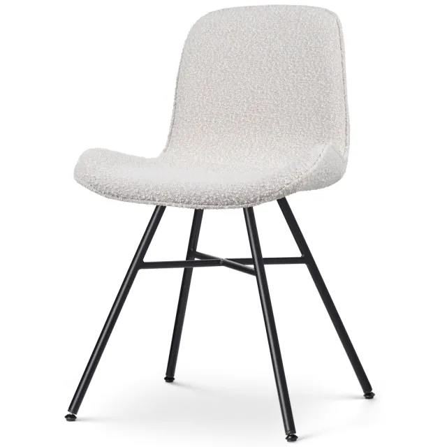 Nolon Noa-Fé eetkamerstoel bouclé beige - zwart onderstel