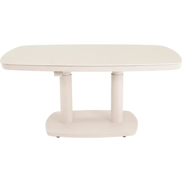 LES Geneva loungetafel verstelbaar Deens ovaal 135x83 cm - créme Crema