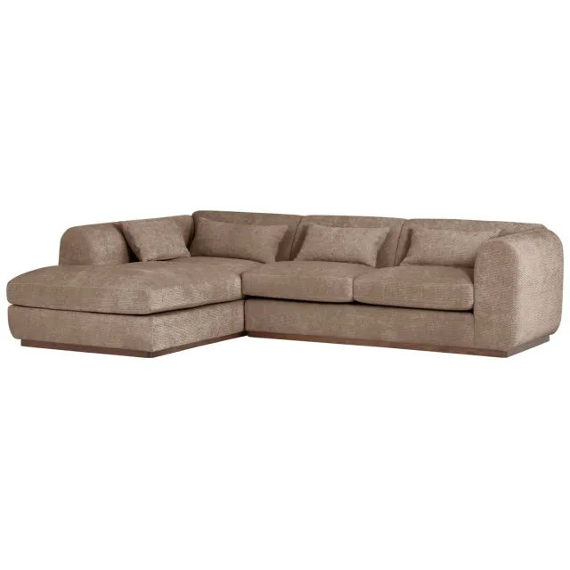 WOOOD Brenvo Hoekbank Links - Structure Velvet - Zand - 73x306x178, foto 2