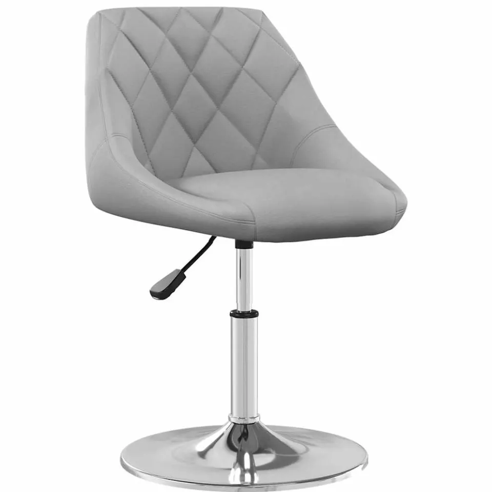 vidaXL Eetkamerstoelen draaibaar 6 st fluweel lichtgrijs grijs, foto 2