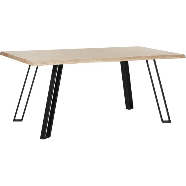 Beliani GRAHAM - Eettafel - Lichte houtkleur - 90 x 180 cm - MDF Bruin
