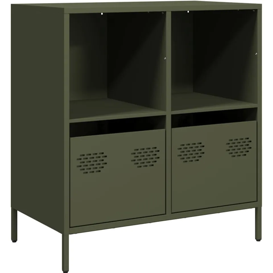 vidaXL Dressoir 68x39x73,5 cm koudgewalst staal olijfgroen, foto 3