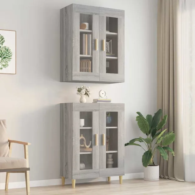 vidaXL Bovenkast 69,5x34x90 cm grijs sonoma eikenkleurig, foto 2