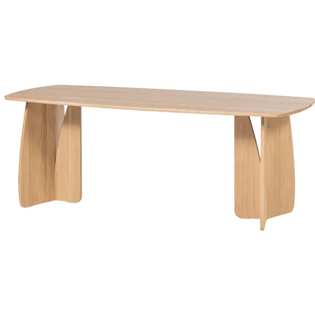 WOOOD Veere Eettafel - Massief Eikenhout - Mystic Brown - 200 x 100 natural