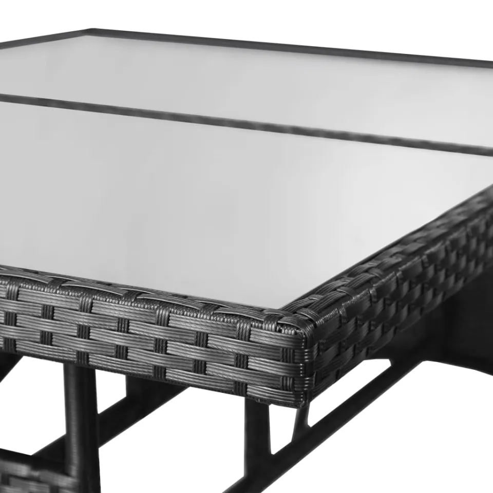 vidaXL Tuintafel 140x80x74 cm poly rattan zwart, foto 4
