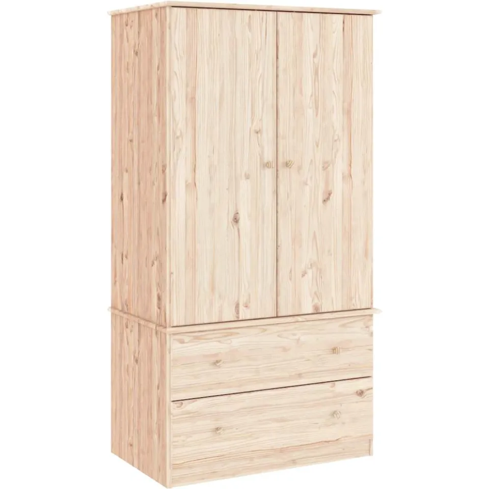 vidaXL Kledingkast ALTA 90x55x170 cm massief grenenhout bruin, foto 3
