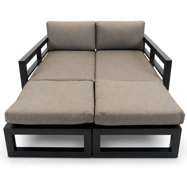 VITA Grosso 4-zits bank + 2x hocker antraciet