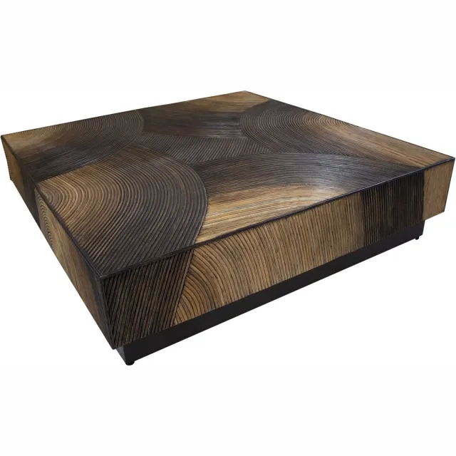 PTMD Casablanca Brown Coffeetable Square Faded Round Bruin