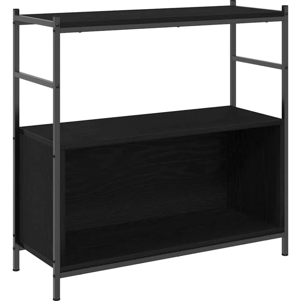 vidaXL Boekenkast 80 x 30 x 78,5 cm Bewerkt hout Zwart Eiken, foto 3