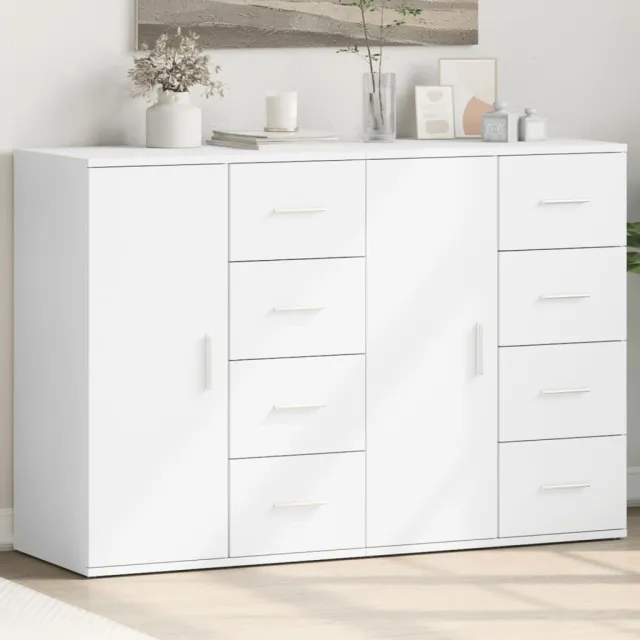 vidaXL Dressoirs 2 st 59x39x80 cm bewerkt hout wit