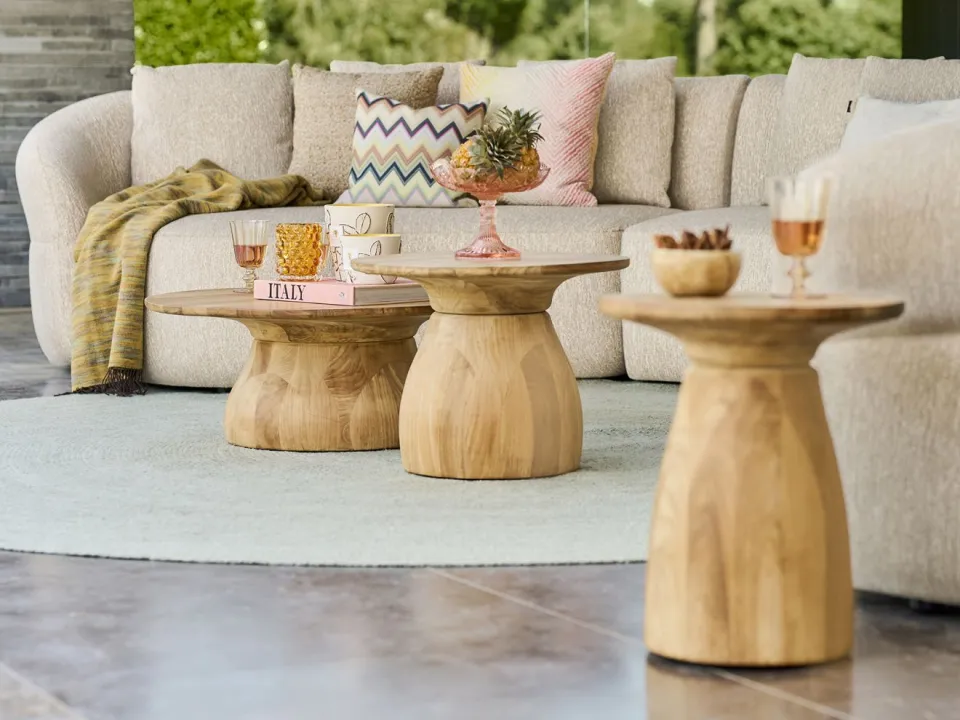 Suns Farzi lounge tuintafel ø 80cm (h: 31,5cm) bruin, foto 3