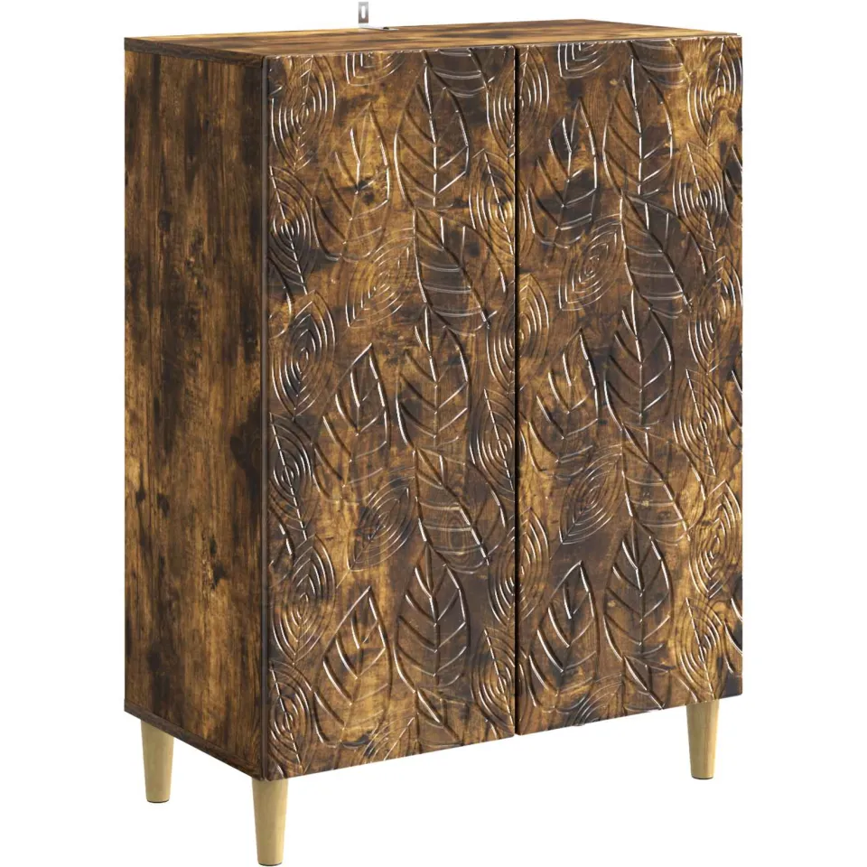 vidaXL Dressoir Gerookt eiken 66 x 34,5 x 90 cm Bewerkt hout Bruin